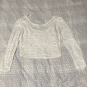 White lace crop top